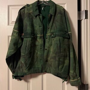 Camouflage Military-Style Jacket